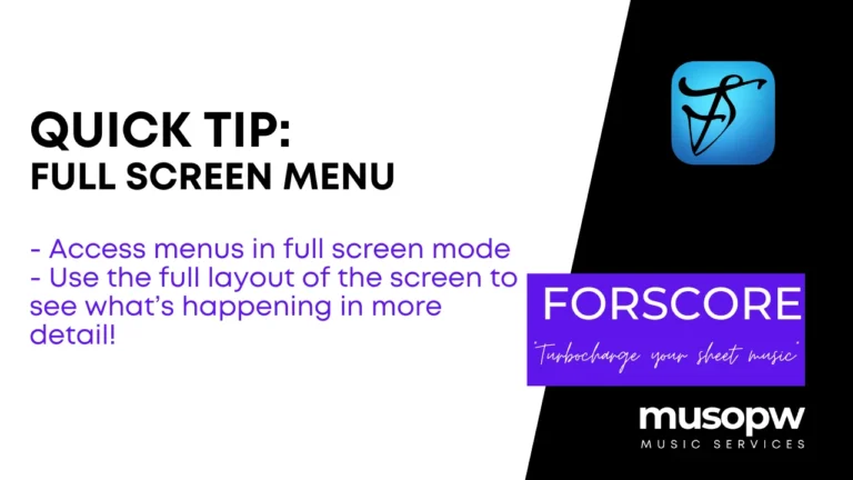 forScore | Quick Tip: Making Menus Full Screen for a Better Experience